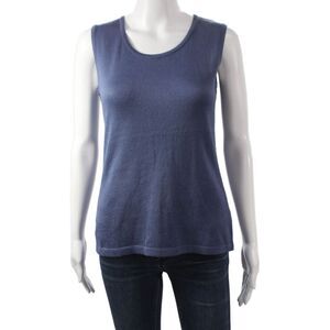 Jennifer Tyler Women Basic Blue Tank Top Sleeveless Round Neck Size 46